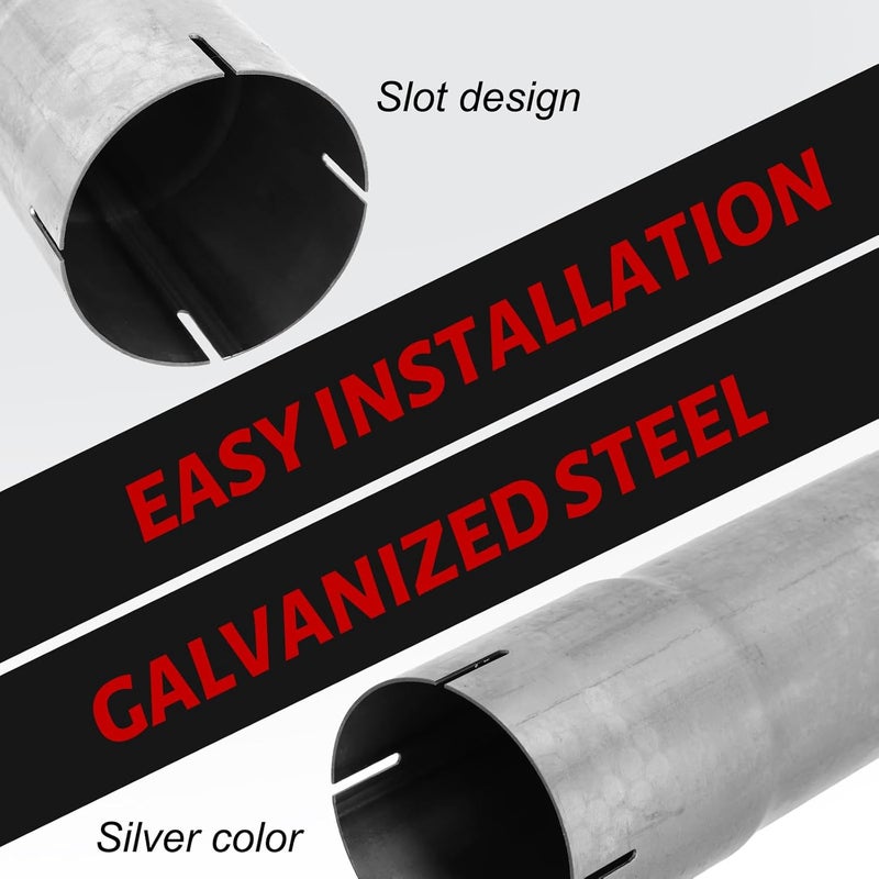 STMGW Silver Galvanized Straight Exhaust Pipe Tubing Steel 30 Inch Long 4 Inch OD - Image 3